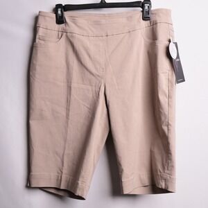 Slim-Sation Golf Womens Size 14 Stone Beige Tummy Control Pull On Shorts G2632W